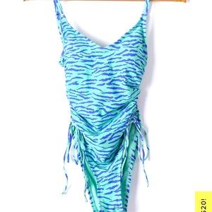 NWT Mint zebra print one piece swimsuit small